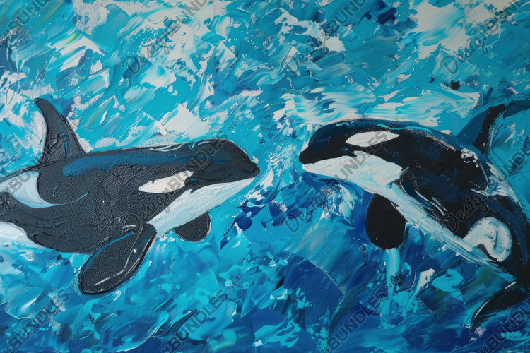 Orca Painting Background Wallpaper