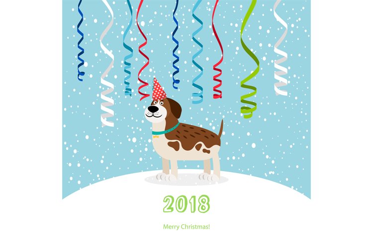 Dog and ribbons 2018 christmas card example image 1