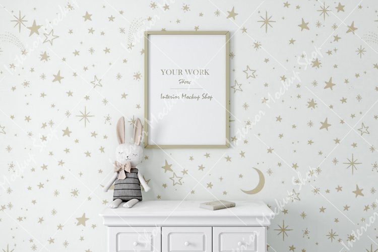 Frame mockup, Poster Mockup, Mockup in interior example image 1