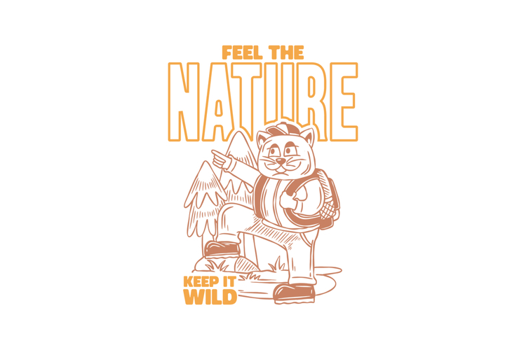 Feel the Nature Summer Camping T-shirt Design