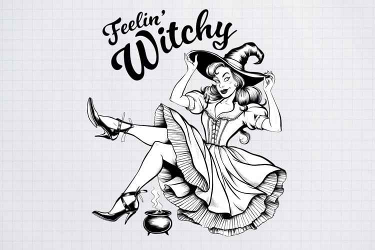 Vintage Pin-up Girls Halloween, Halloween Sublimation