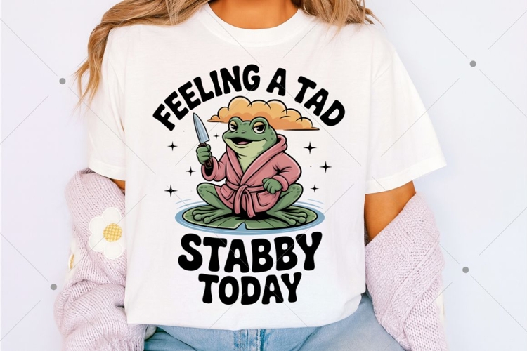 Feeling A Tad Stabby Today PNG, Funny Frog PNG, Sarcastic