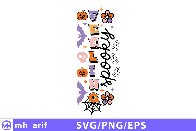 Retro Halloween Feeling Spooky SVG PNG T-shirt Design