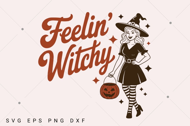 Fellin' Witchy SVG, Spooky Season SVG, Halloween Horror SVG example image 1