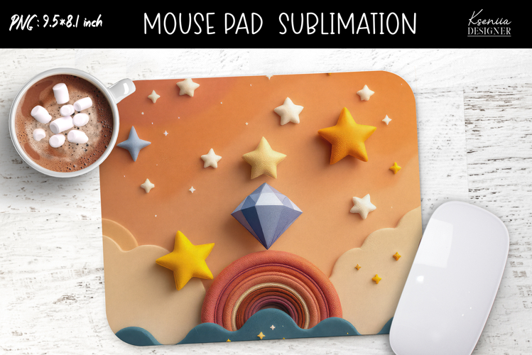 Colorful Magic and Celestial |Felted|Mouse Pad Design