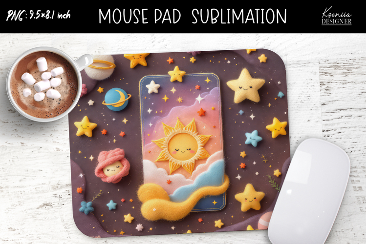 Colorful Magic and Celestial |Felted|Mouse Pad Design