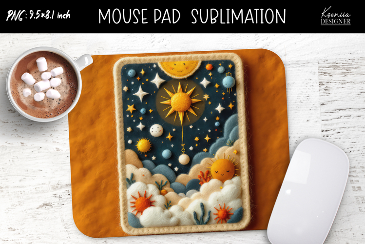 Colorful Magic and Celestial |Felted|Mouse Pad Design