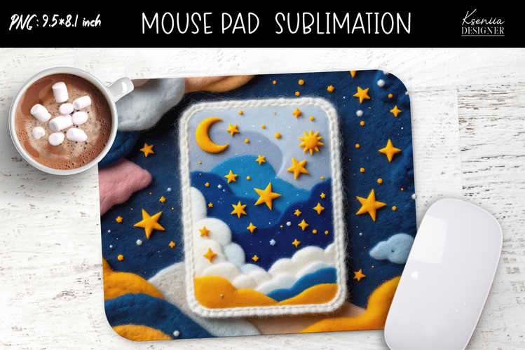 Colorful Magic and Celestial |Felted|Mouse Pad Design