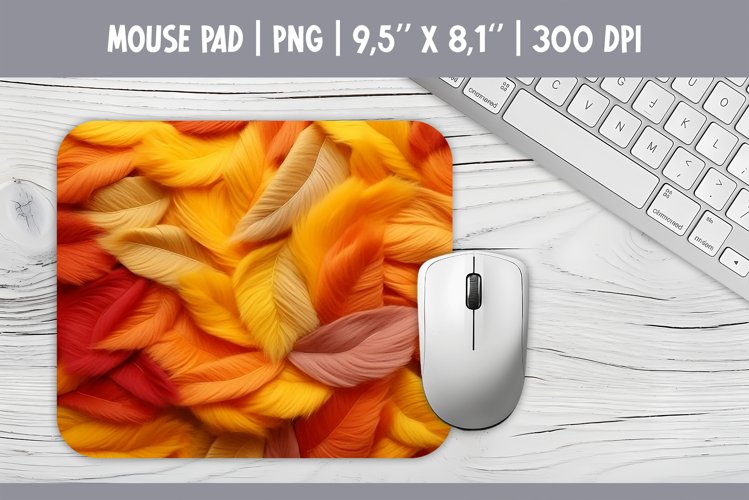 Autumn Leaves Wool Texture Mouse Pad Sublimation Design PNG example image 1