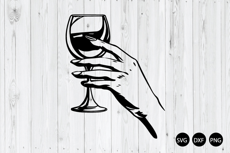 Female Hand Holding Wine Glass SVG, Wine Glass SVG