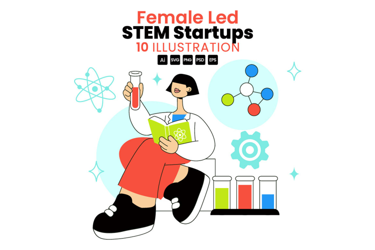 10 Female Led STEM Startups Illustration