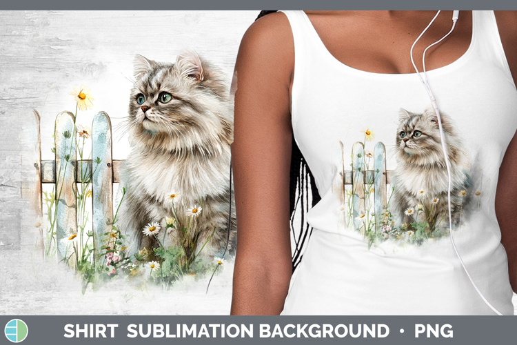 Fence Cats Persian Shirt Sublimation Sublimation Background