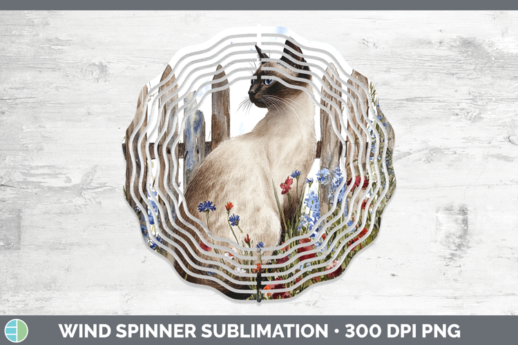 Fence Cats Siamese Wind Spinner Sublimation Spinner Designs
