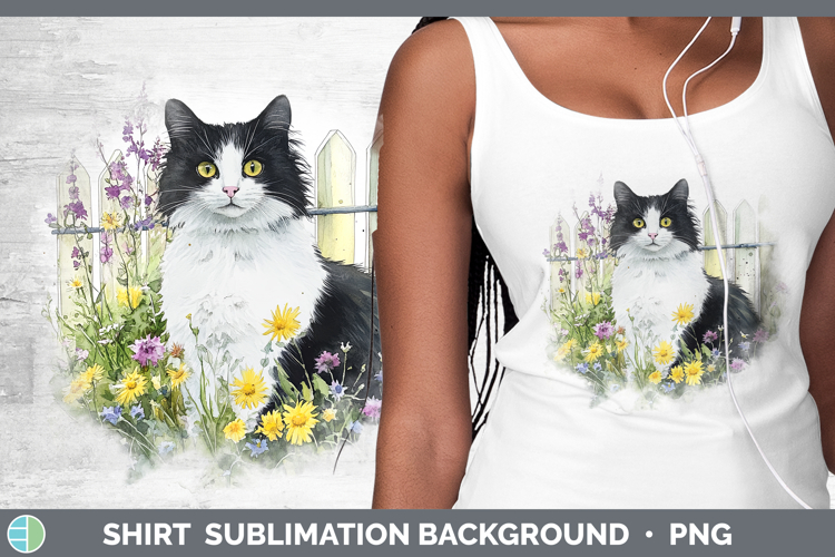 Fence Cats Tuxedo Shirt Sublimation Sublimation Background D