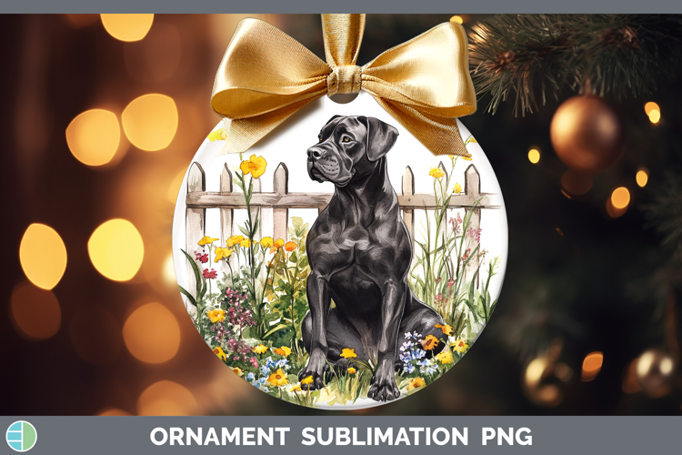 Fence Dogs 01 Cane Corso Ornament Sublimation Bauble Designs