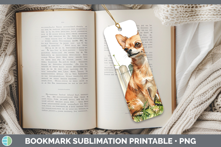 Fence Dogs 01 Chihuahua Bookmark Sublimation Printable Desig