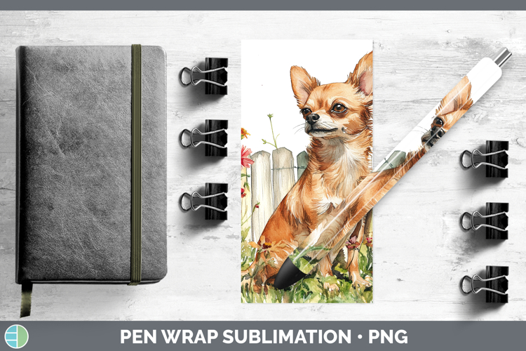 Fence Dogs 01 Chihuahua Pen Wrap Sublimation Pen Designs