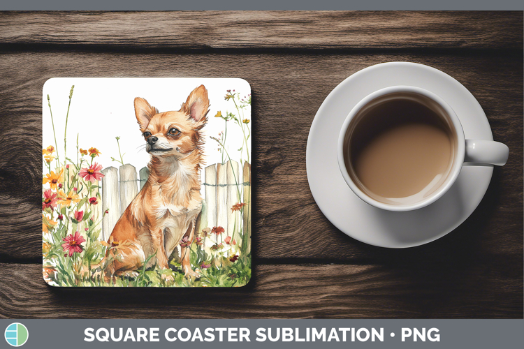 Fence Dogs 01 Chihuahua Square Coaster Sublimation Coaster D
