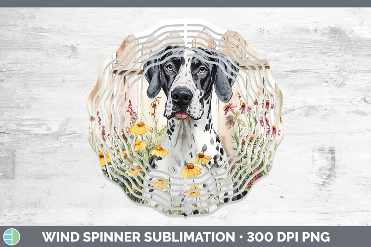 Fence Dogs 01 Great Dane Wind Spinner Sublimation Spinner De
