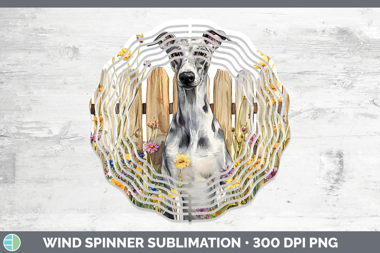 Fence Dogs 01 Greyhound Wind Spinner Sublimation Spinner Des