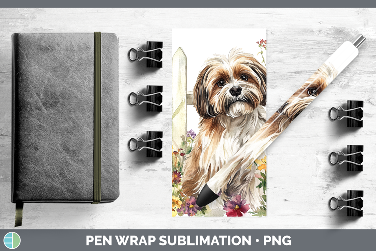 Fence Dogs 01 Lhasa Apso Pen Wrap Sublimation Pen Designs