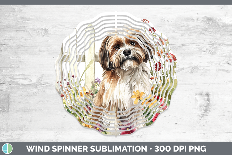 Fence Dogs 01 Lhasa Apso Wind Spinner Sublimation Spinner De