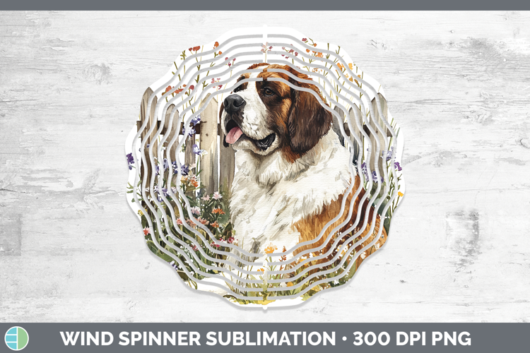 Fence Dogs 01 Saint Bernard Wind Spinner Sublimation Spinner