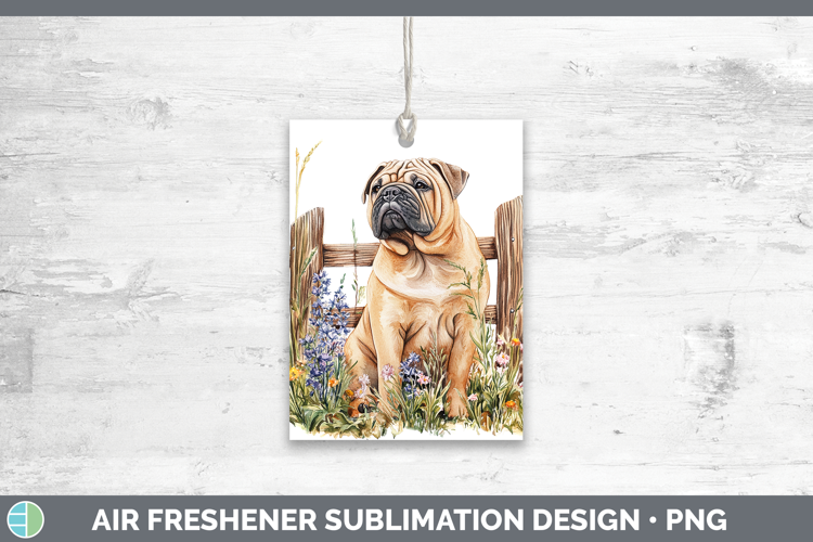 Fence Dogs 01 Shar Pei Air Freshener Sublimation Car Freshen