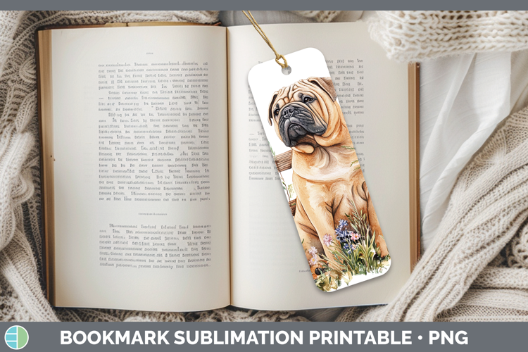 Fence Dogs 01 Shar Pei Bookmark Sublimation Printable Design