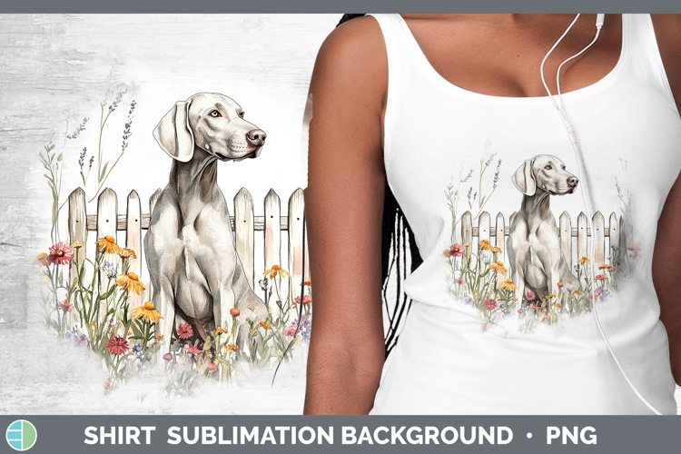 Fence Dogs 01 Weimaraner Shirt Sublimation Sublimation Backg