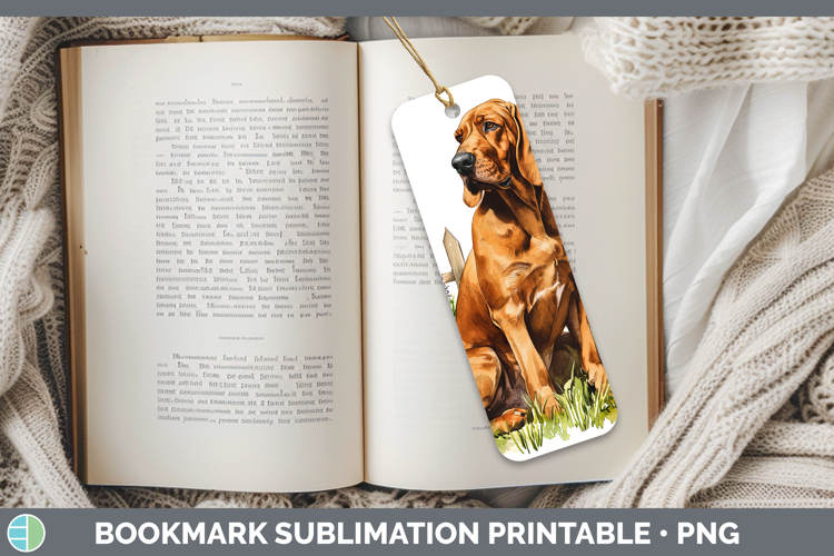 Fence Dogs 02 Bloodhound Bookmark Sublimation Printable Desi
