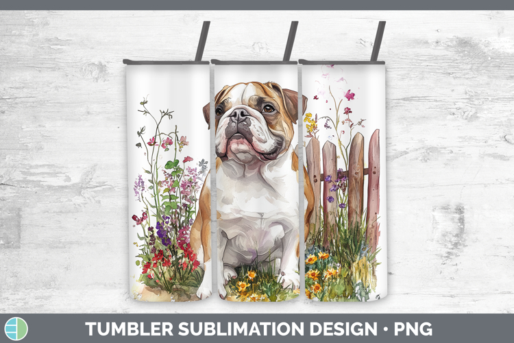 Fence Dogs 02 Bulldog Tumbler Sublimation 20 oz Skinny Tumbl