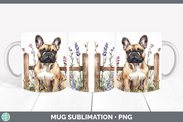 Fence Dogs 02 French Bulldog Mug Wrap Sublimation Coffee Cup