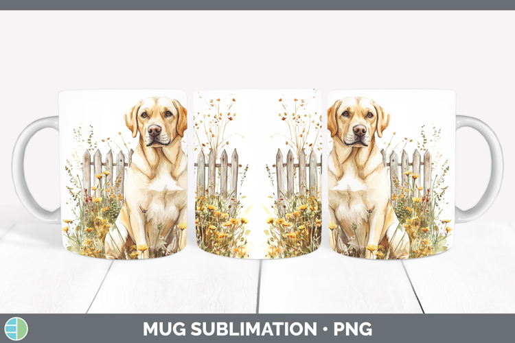 Fence Dogs 02 Labrador Retriever Mug Wrap Sublimation Coffee