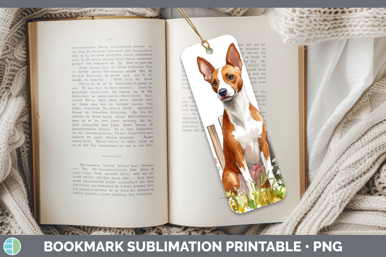 Fence Dogs 03 Basenji Bookmark Sublimation Printable Designs