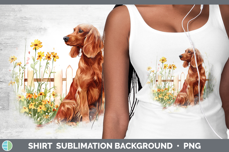 Fence Dogs 03 Irish Setter Shirt Sublimation Sublimation Bac