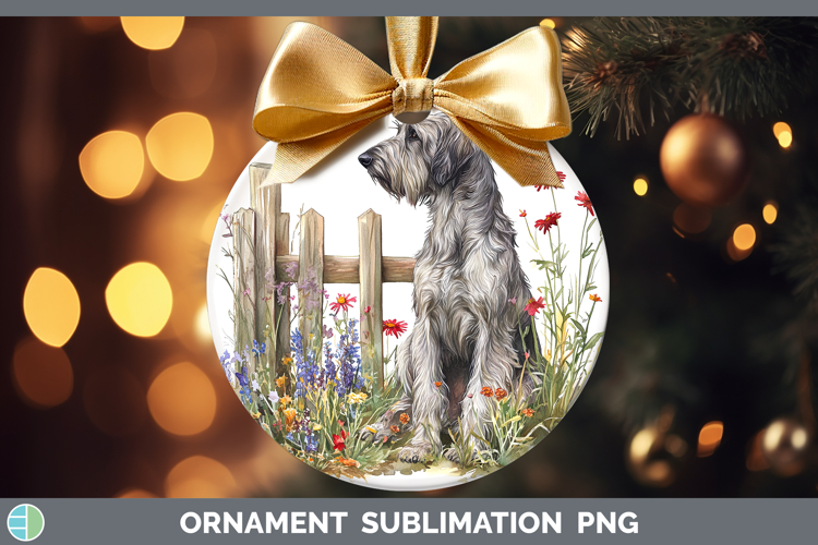 Fence Dogs 03 Irish Wolfhound Ornament Sublimation Bauble D