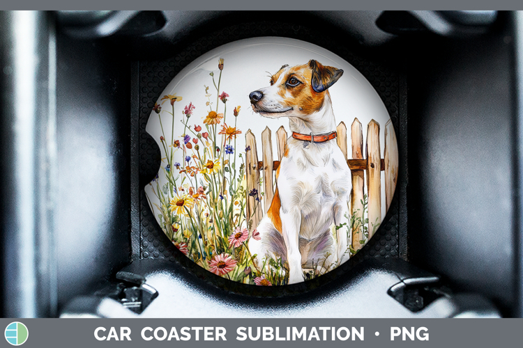 Fence Dogs 03 Jack Russell Terrier Car Coaster Sublimation