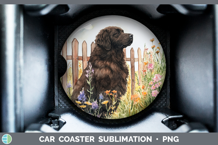 Fence Dogs 03 Newfoundland Car Coaster Sublimation Designs