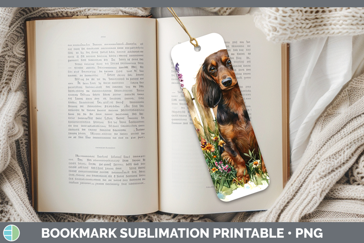 Fence Dogs 04 Long-haired Dachshund Bookmark Sublimation Pri
