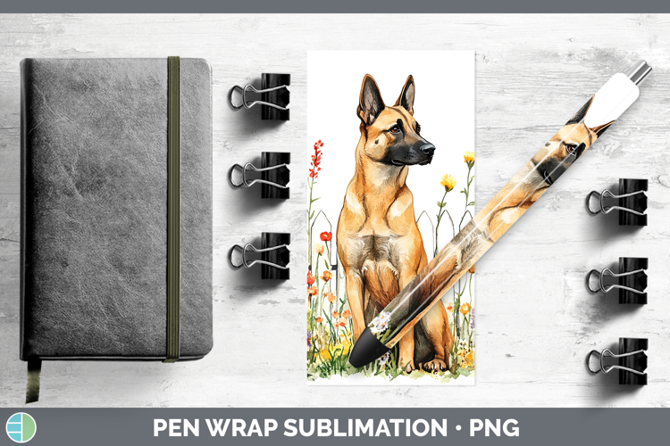 Fence Dogs 05 Belgian Malinois Pen Wrap Sublimation Pen Desi