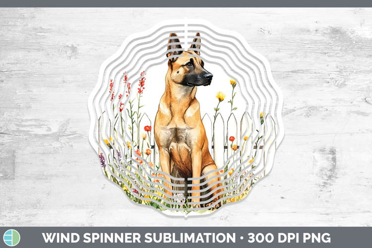 Fence Dogs 05 Belgian Malinois Wind Spinner Sublimation Spin