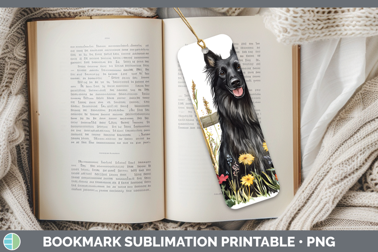 Fence Dogs 05 Belgian Sheepdog Bookmark Sublimation Printabl