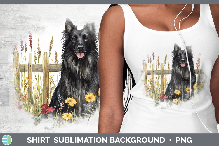 Fence Dogs 05 Belgian Sheepdog Shirt Sublimation Sublimation