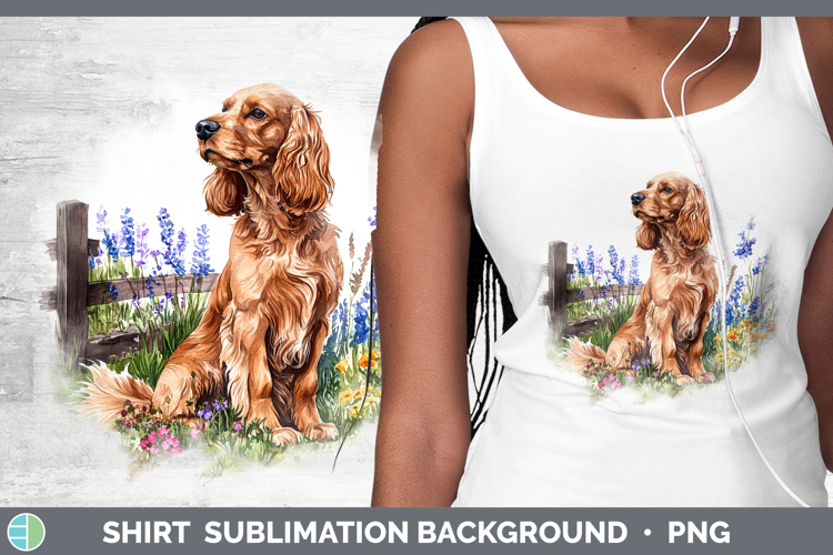 Fence Dogs 05 English Cocker Spaniel Shirt Sublimation Subli