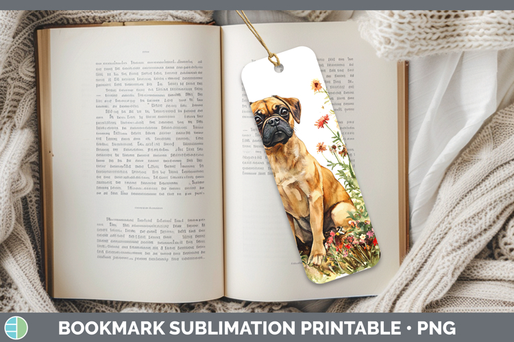 Fence Dogs 05 Puggle Bookmark Sublimation Printable Designs