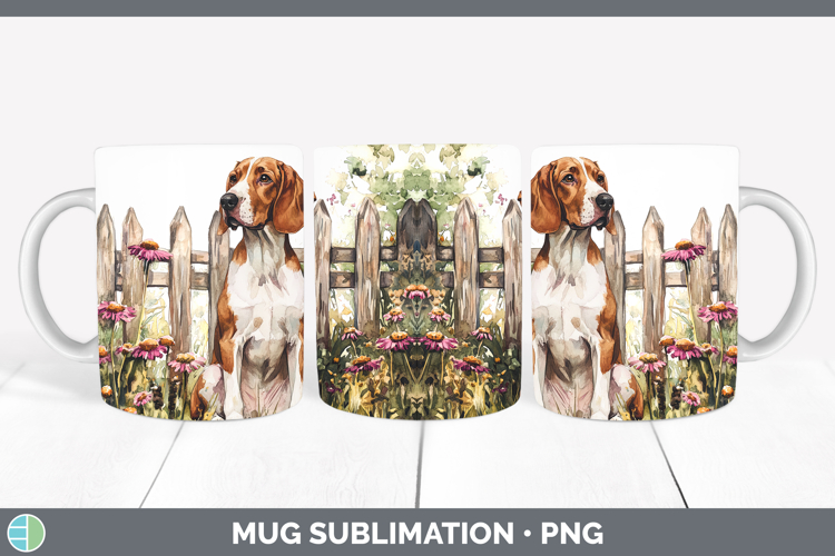 Fence Dogs 05 Warren Hound Mug Wrap Sublimation Coffee Cup D