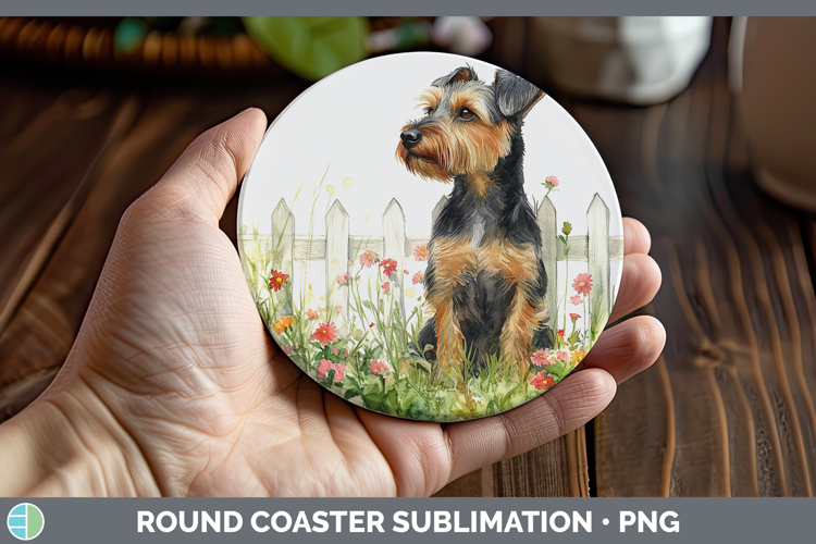 Fence Dogs 05 Welsh Terrier Round Coaster Sublimation Coaste