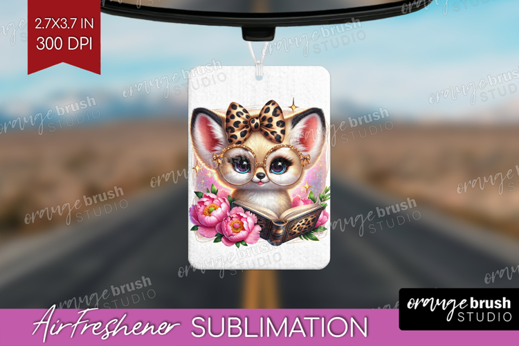 Fennec Fox Reading Air Freshener PNG Book Lover PNG