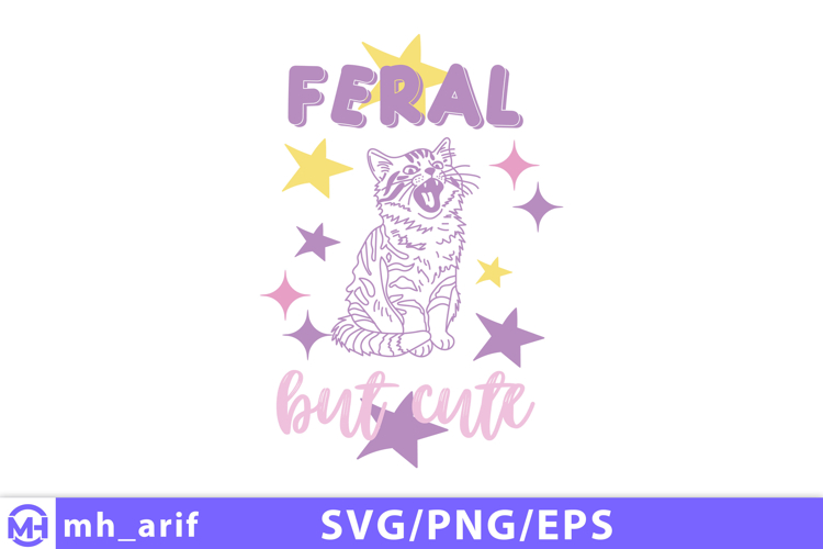 Funny Cat Hand-Drawn SVG PNG Sublimation Design